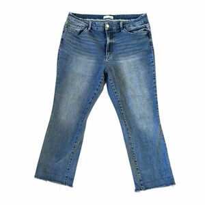 Vervet by Flying Monkey‎ High Rise Crop Jeans with Raw Hem Plus Size 20